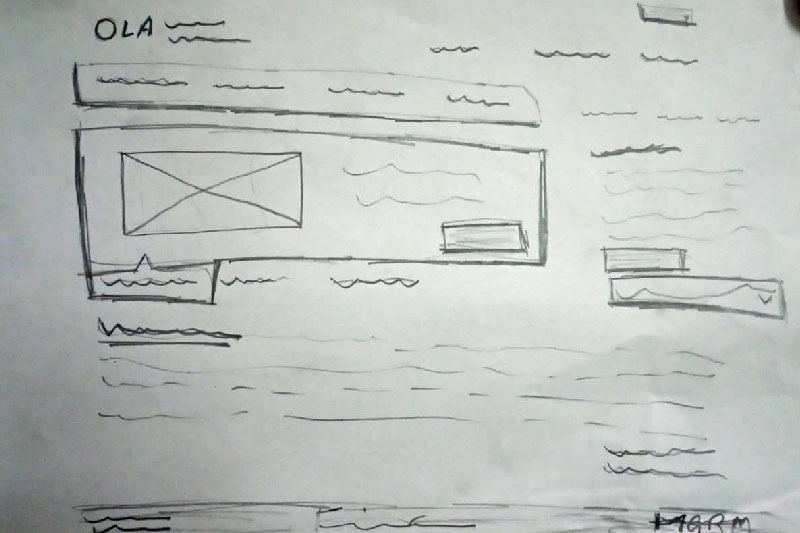 Initial hand drawn paper sketch